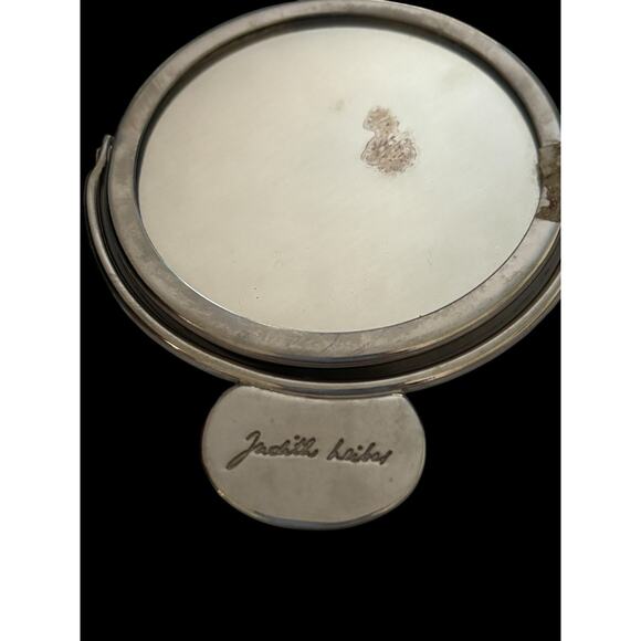 JUDITH LEIBER black satin jeweled clasp clutch bag chain strap handbag Dust Bag - Picture 11 of 12